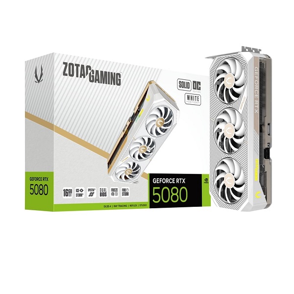 Zotac Gaming GeForce RTX 5080 Solid OC White 16GB GDDR7 Graphics Card