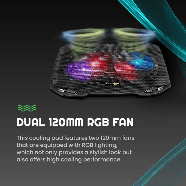 Cosmic Byte Wind RGB Laptop Cooling Pad With Dual 120mm RGB Fans