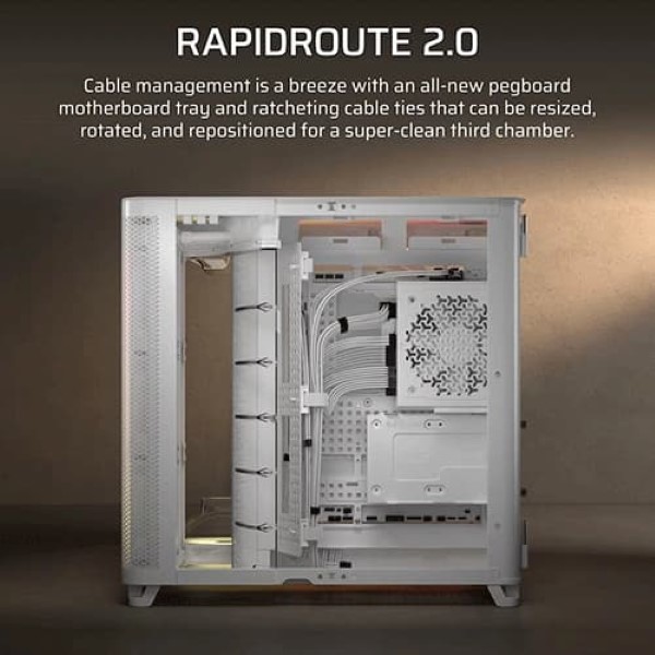 Corsair Air 5400 RS-R ARGB E-ATX Mid Tower Cabinet With Tempered Glass Side Panel White