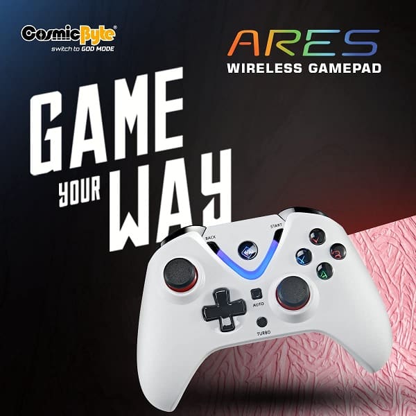 Cosmic Byte Ares Wireless Gamepad for PC (White)