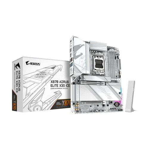 Gigabyte X870  Aorus Elite X3D Ice AMD AM5 Ddr5 Atx Motherboard