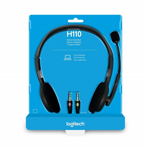 Logitech H110 Wired Stereo Headphone with Noise Cancelling Microphone