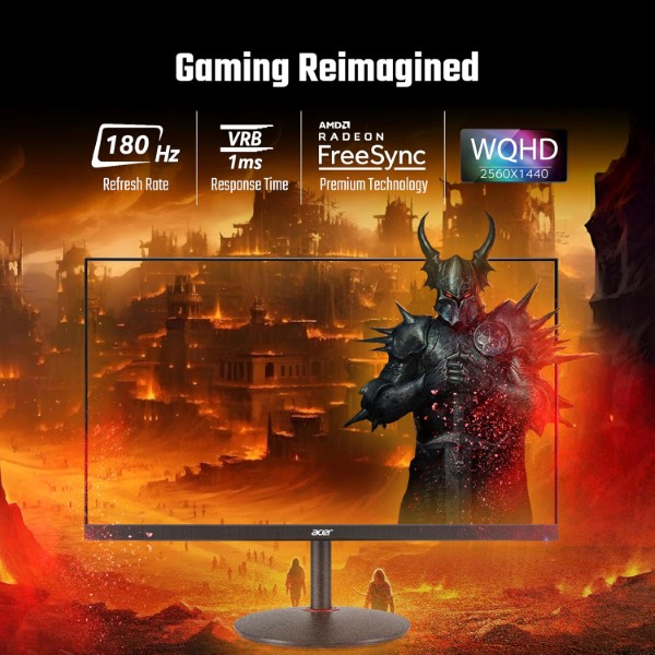 Acer Nitro XV272U V3 27-inch WQHD 180Hz 1ms IPS Panel Gaming Monitor