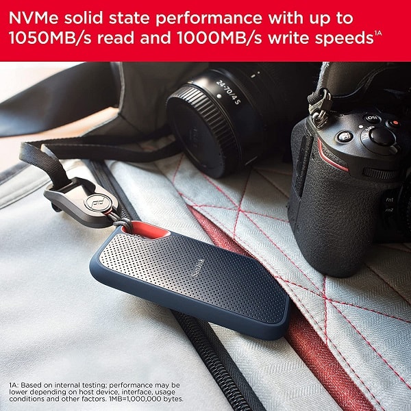 Sandisk Extreme E61 2TB Portable SSD with Up to 1050MB/s Read, 1000MB/s Write Speed and IP55 Water/Dust Resistance