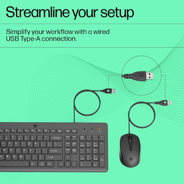 HP KM150 Wired Keyboard and Mouse Combo