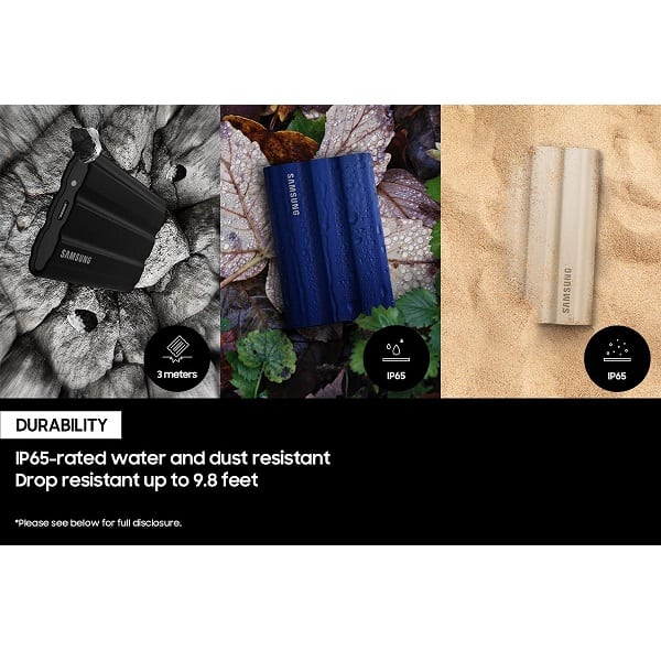 Samsung T7 Shield 1TB Portable SSD with Rugged, IP65 Water and Dust Resistant (Black)