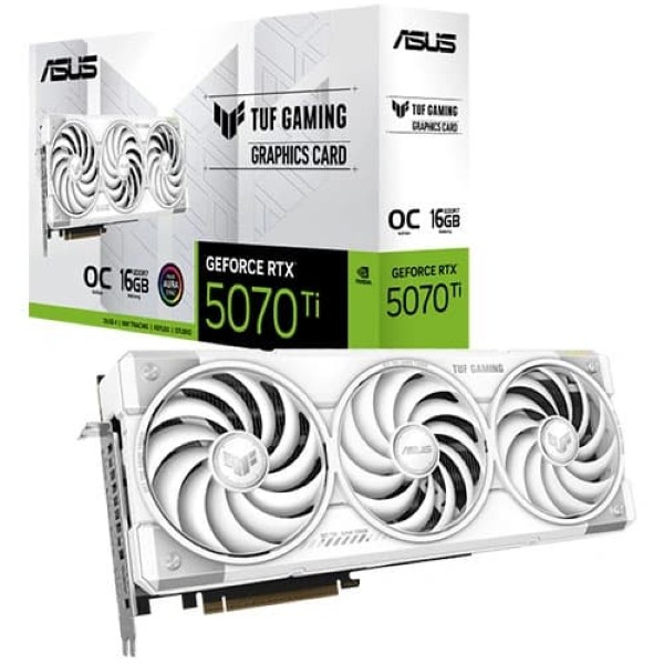 ASUS TUF Gaming RTX 5070TI OC White Edition 16GB GDDR7 Graphics Card