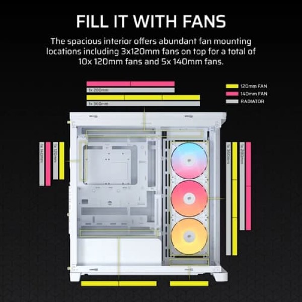 Corsair Frame 4500X RS-R ARGB Panoramic Glass E-ATX Mid Tower Cabinet White