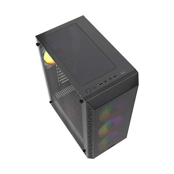 Clarion JM-ATLAS Mid-Tower Gaming Cabinet with 4 Auto-RGB Fans