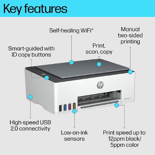 HP Smart Tank 580 Multi Function Wi-Fi Printer for Business and Home