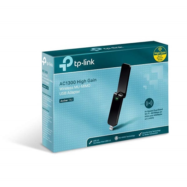 TP-Link Archer T4U AC1300 Dual Band Wireless USB 3.0 WiFi Adapter with WPS Button