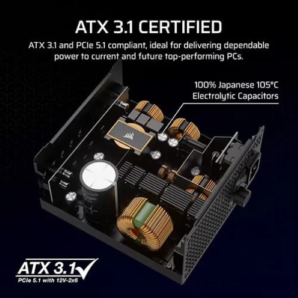 CORSAIR RM850X ATX 3.1 850 watt 80 Plus Gold Certified Full Modular Power Supply