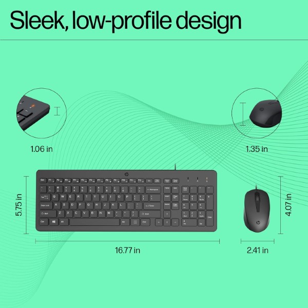 HP KM150 Wired Keyboard and Mouse Combo