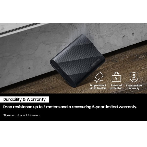 Samsung T9 Portable 1TB External SSD with USB 3.2 Interface for up to 2000 MB/s Read Speed