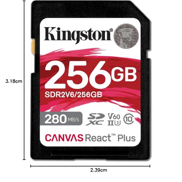 Kingston Canvas React Plus V60 256GB SD Card