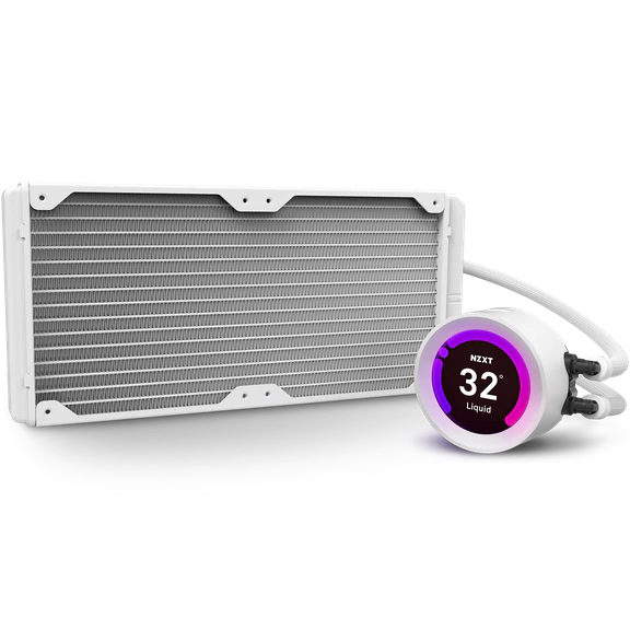 NZXT Z63 280mm RGB White Liquid Cooler with LCD Display (RL-KRZ63-RW)