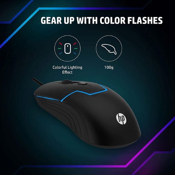 HP M100 USB Wired Gaming Mouse with LED Backlight and Adjustable DPI Button