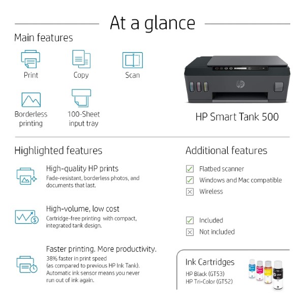 HP Smart Tank 500 Multi Function Color Printer