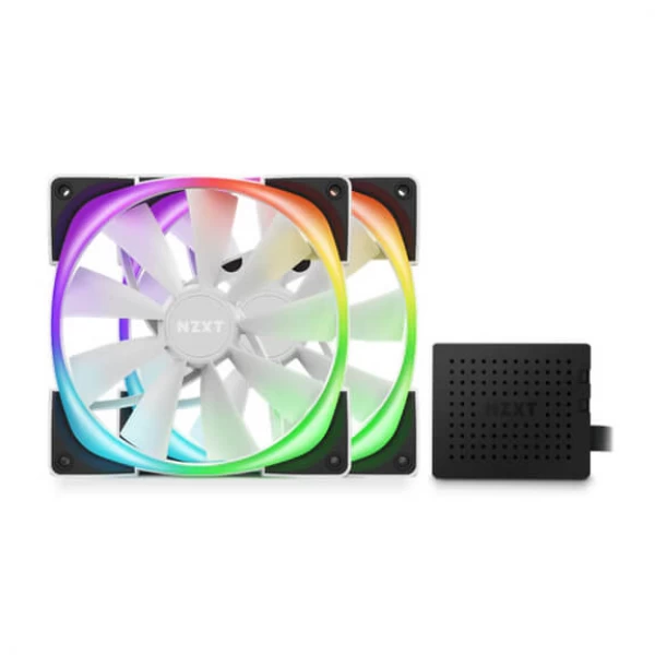 NZXT AER RGB2 White 140mm PWM Case Fan (Twin Pack)