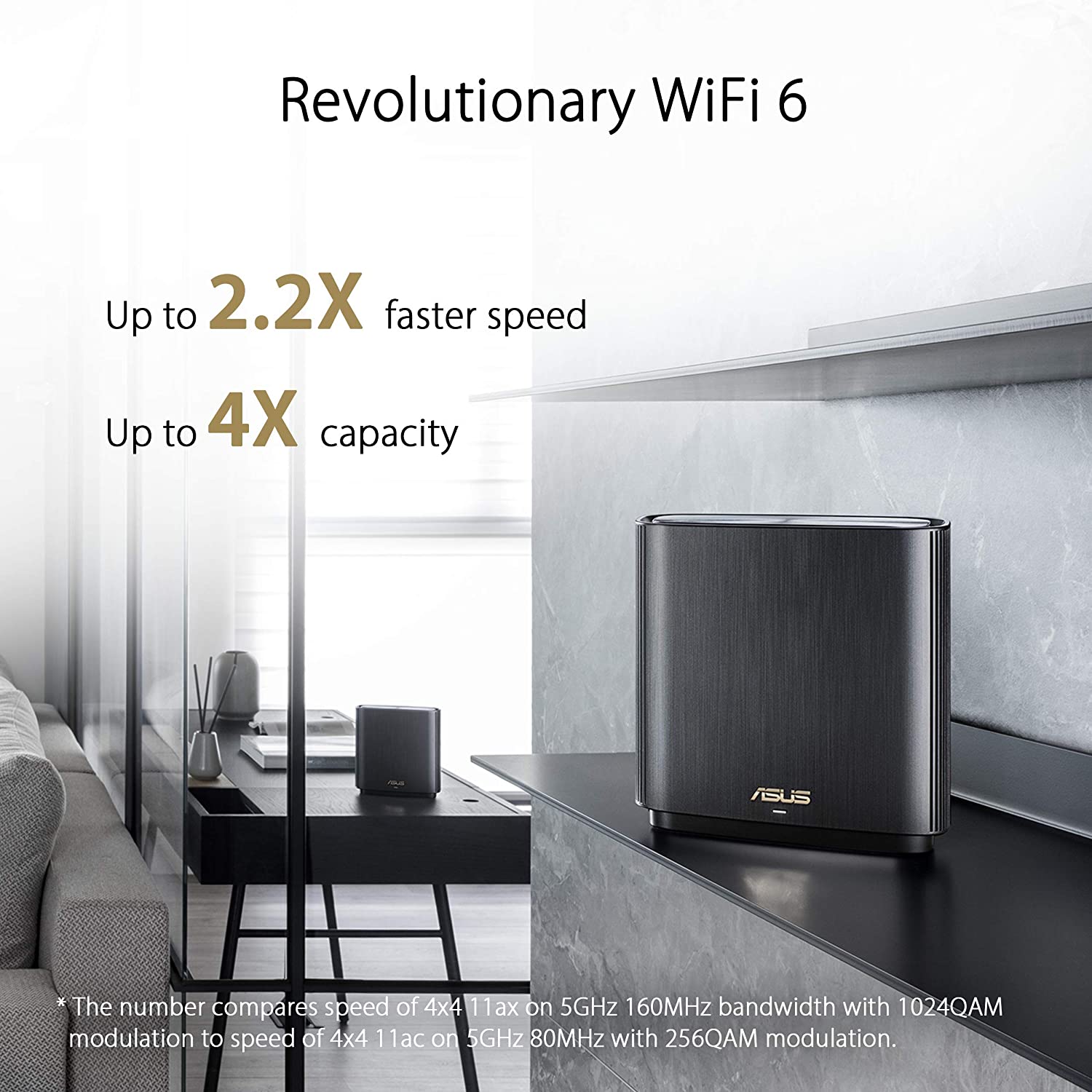 ASUS Zen WiFi (XT8) Black AX-6600 Whole-Home Tri-Band Mesh WiFi 6 System 2 Pack