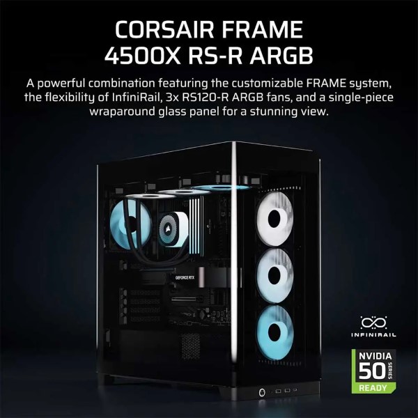 Corsair Frame 4500X RS-R ARGB Panoramic Glass Mid-Tower E-ATX Cabinet Black