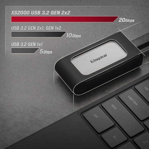 Kingston SXS2000 4TB Portable External SSD Drive With USB 3.2 Gen 2