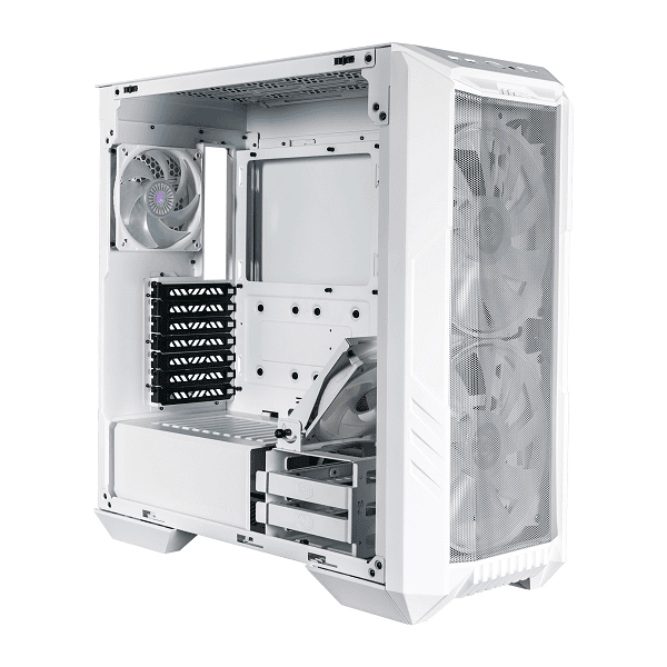 Cooler Master MasterCase HAF 500-White ARGB ATX Gaming Cabinet with Tempered Glass Side Panel (White)