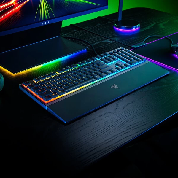 Razer Ornata V3 Mecha-Membrane Full-Size Gaming RGB Keyboard with Magnetic Wrist Rest (Black)
