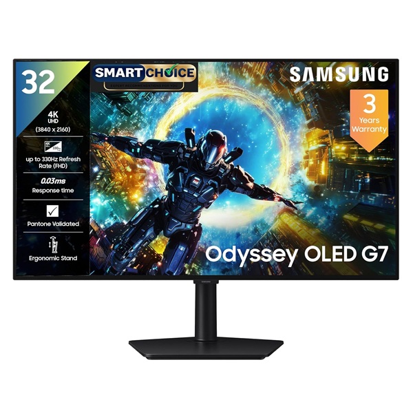 Samsung Odyssey G7 LS32HG730SWXXL OLED 32-Inch 4K 165hz and FHD 330Hz 0.03ms Gaming Monitor
