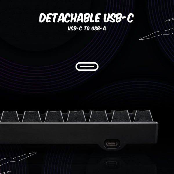 Cosmic Byte CB-GK-21 Themis 61 Key Mechanical Gaming Keyboard with Outemu Blue Switch and Per Key RGB (Black)