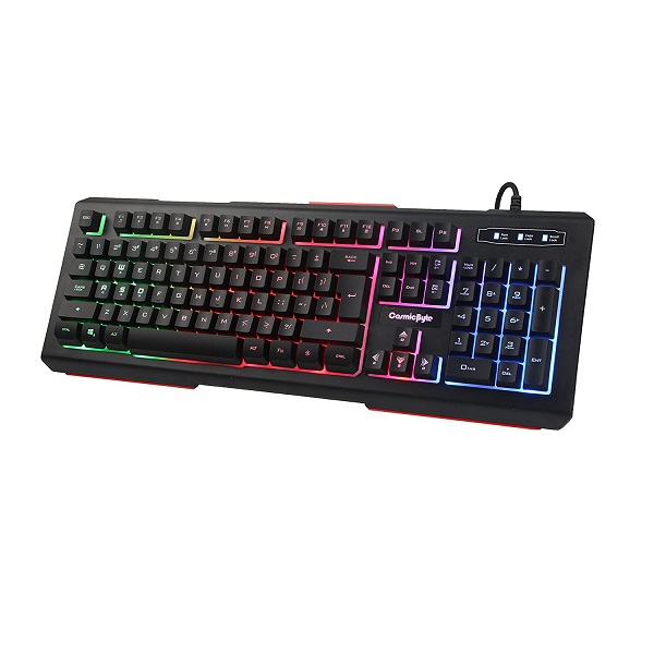 Cosmic Byte CB-GK-08 Corona Anti-Ghosting Gaming Keyboard with Rainbow Backlit (Black)