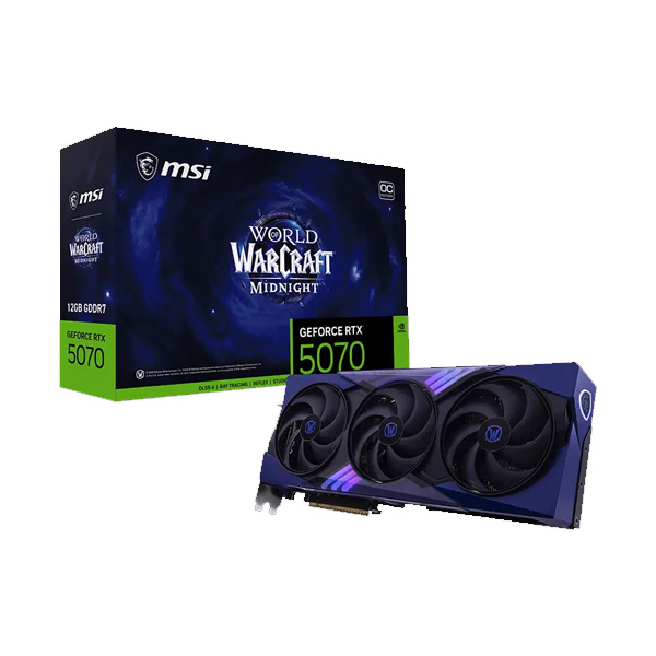 MSI GeForce RTX 5070 World of Warcraft MIDNIGHT VOID EDITION OC 12GB GDDR7 Graphics Card