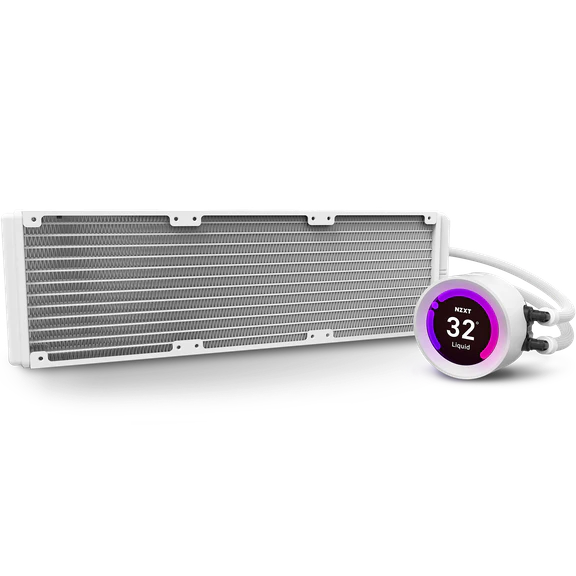 NZXT Z73 Kraken 360mm RGB White Liquid Cooler with LCD Display (RL-KRZ73-RW)