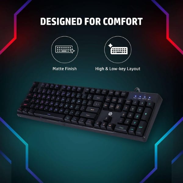 HP K300 RGB Backlit Membrane Wired Gaming Keyboard