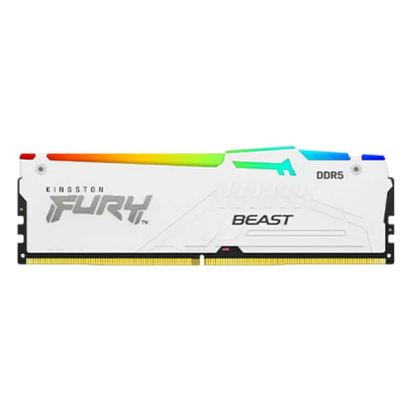 Kingston Fury Beast RGB 16GB 5200Mhz WH (16gb X 1) Desktop Memory With AMD EXPO (White)