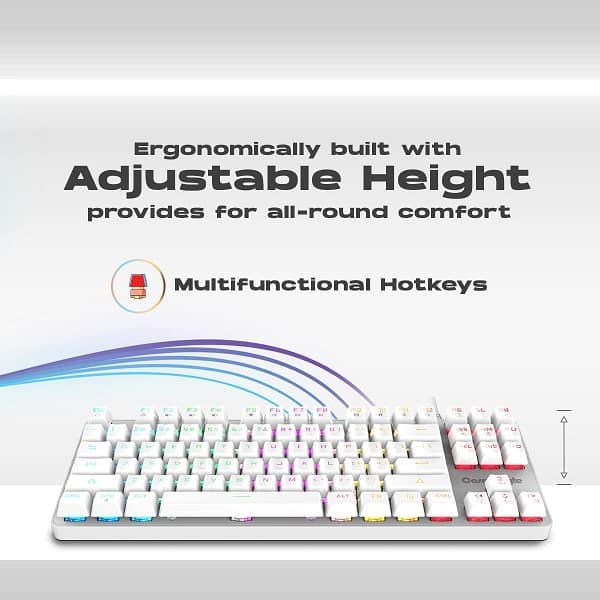 Cosmic Byte CB-GK-37 Firefly RGB TKL Mechanical Keyboard with Swappable Outemu Red Switch (White)