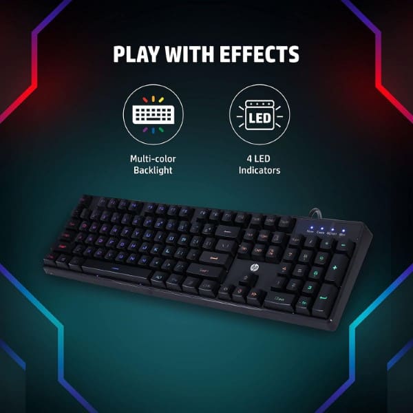 HP K300 RGB Backlit Membrane Wired Gaming Keyboard