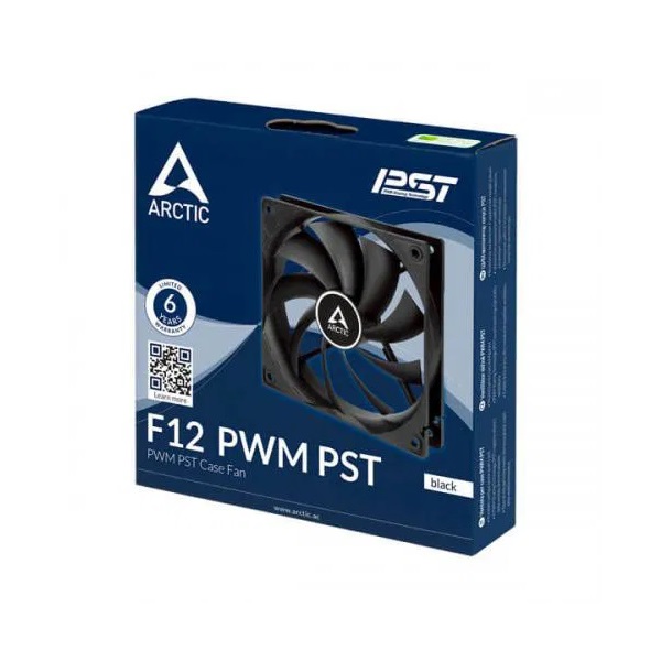 Arctic F12 PWM PST Black 120mm cabinet Fan (Single Pack)