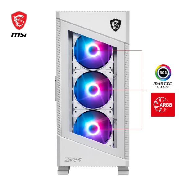 MSI MPG Velox 100R White ATX Mid-Tower RGB Cabinet
