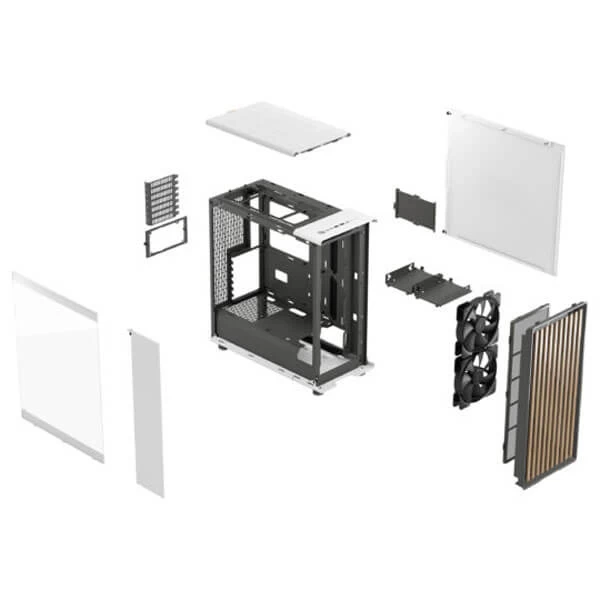 Fractal Design North Chalk TG Mid-Tower ATX Gaming Cabinet (White)