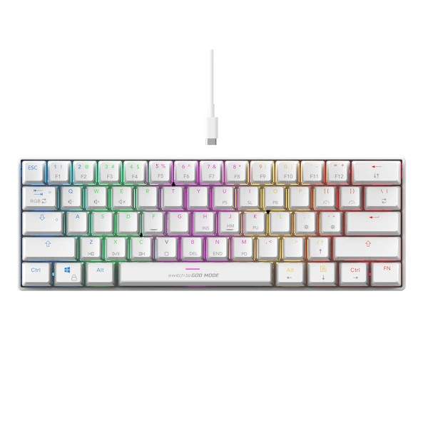 Cosmic Byte CB-GK-35 Themis 61 Key Per Key RGB Wired Mechanical Gaming Keyboard with Outemu Red Swappable Switches and Software (White)