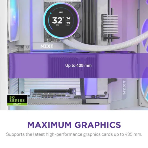 NZXT H9 Flow RGB Plus Large Dual-Chamber ATX Mid-Tower Case (white)