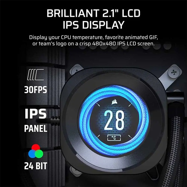 Corsair Nautilus 240 RS LCD 240mm CPU Liquid Cooler with LCD Display