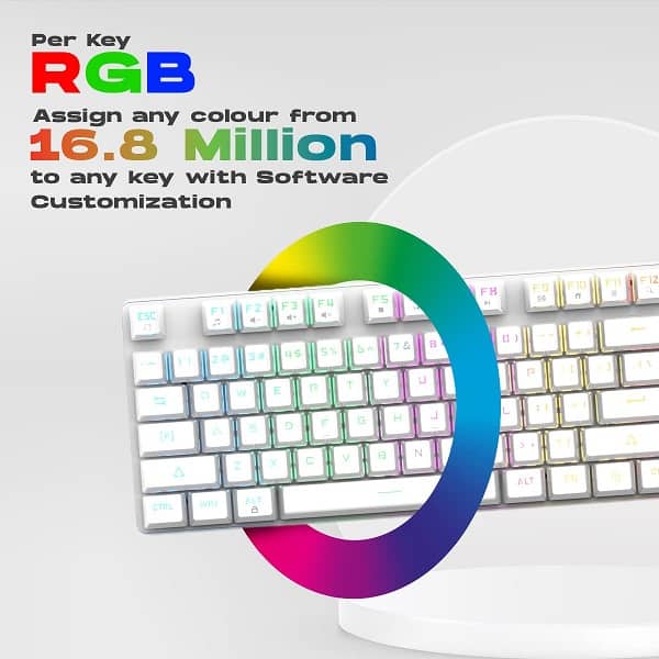 Cosmic Byte CB-GK-37 Firefly RGB TKL Mechanical Keyboard with Swappable Outemu Red Switch (White)