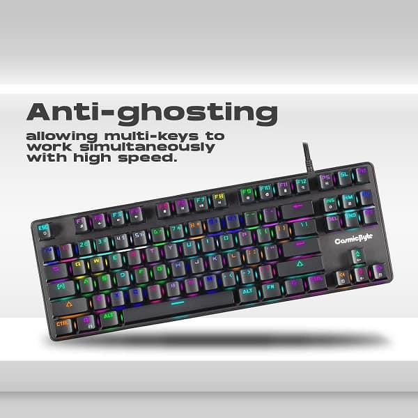 Cosmic Byte CB-GK-18 Firefly TKL RGB Mechanical Keyboard with Outemu Red Switches (Black)