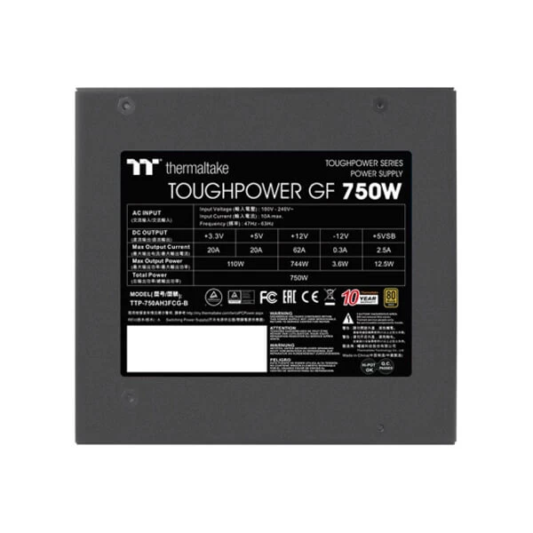 Thermaltake Toughpower GF A3 750 Watt 80 Plus Gold Certified Full-Modular Power Supply