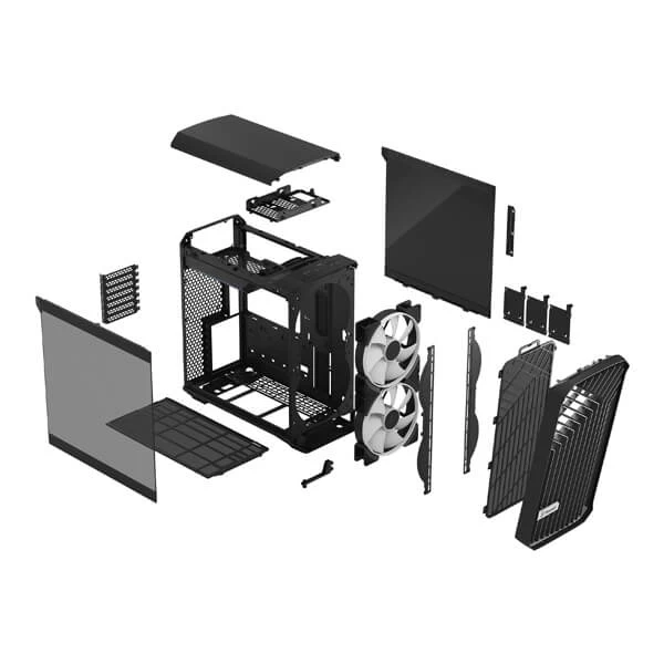 Fractal Design Torrent Compact RGB Black TG Light Tint Mid-Tower ATX Cabinet with Front Mesh & Side Glass Panel