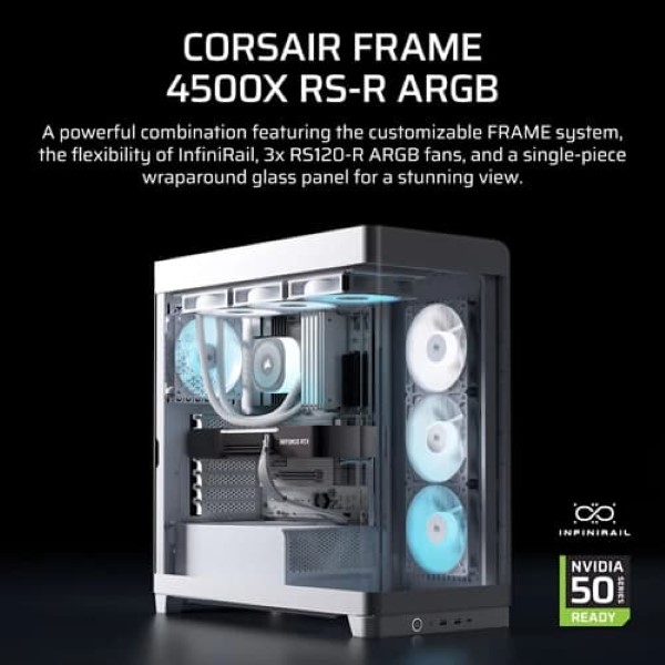 Corsair Frame 4500X RS-R ARGB Panoramic Glass E-ATX Mid Tower Cabinet White