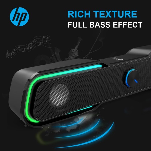 HP DHE-6002 Wired Speaker With RGB lights