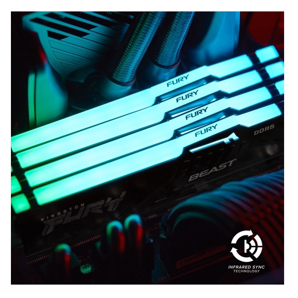 Kingston Fury Beast RGB 16GB (16GB x 1) 5600MHz DDR5 Desktop Memory (KF556C40BBA-16)